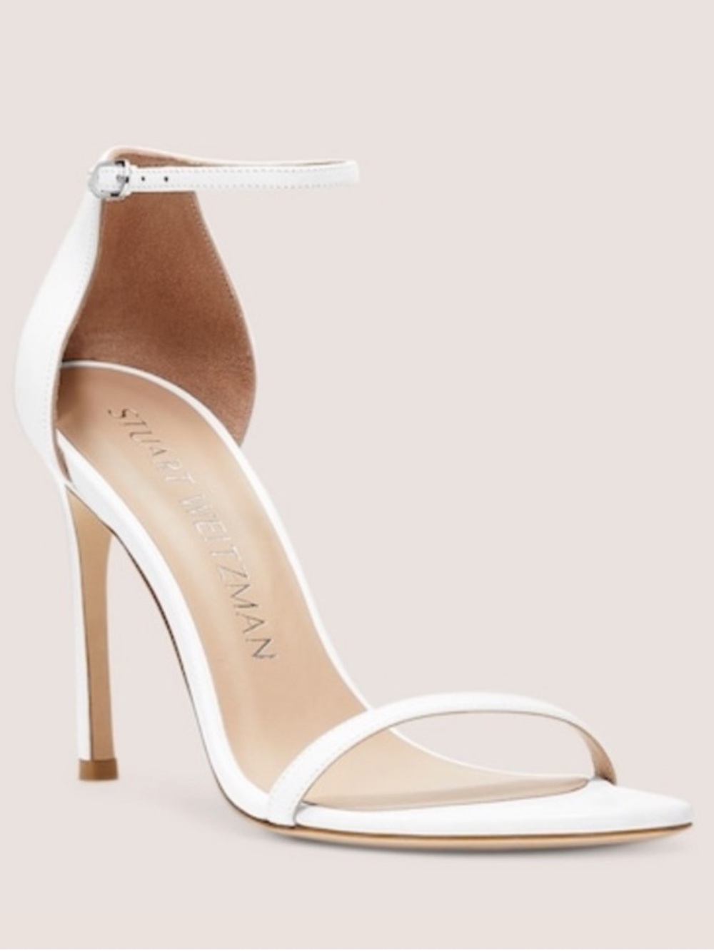 Stuart Weitzman White Nudist heel